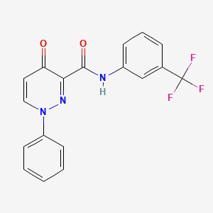 molecular formula C18H12F3N3O2 B11374552 4-oxo-1-phenyl-N-[3-(trifluoromethyl)phenyl]-1,4-dihydropyridazine-3-carboxamide 