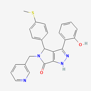 molecular formula C24H20N4O2S B11374586 3-(2-hydroxyphenyl)-4-[4-(methylsulfanyl)phenyl]-5-(pyridin-3-ylmethyl)-4,5-dihydropyrrolo[3,4-c]pyrazol-6(1H)-one 