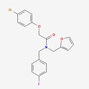 molecular formula C20H17BrFNO3 B11374671 2-(4-bromophenoxy)-N-(4-fluorobenzyl)-N-(furan-2-ylmethyl)acetamide 