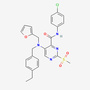 molecular formula C26H25ClN4O4S B11374793 N-(4-chlorophenyl)-5-[(4-ethylbenzyl)(furan-2-ylmethyl)amino]-2-(methylsulfonyl)pyrimidine-4-carboxamide 