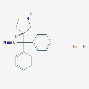 molecular formula C18H19BrN2 B113749 (S)-2,2-Diphenyl-2-(pyrrolidin-3-yl)acetonitrile hydrobromide CAS No. 194602-27-2