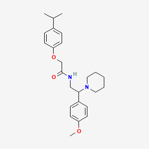 molecular formula C25H34N2O3 B11374952 N-[2-(4-methoxyphenyl)-2-(piperidin-1-yl)ethyl]-2-[4-(propan-2-yl)phenoxy]acetamide 