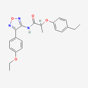 molecular formula C21H23N3O4 B11374961 N-[4-(4-ethoxyphenyl)-1,2,5-oxadiazol-3-yl]-2-(4-ethylphenoxy)propanamide 