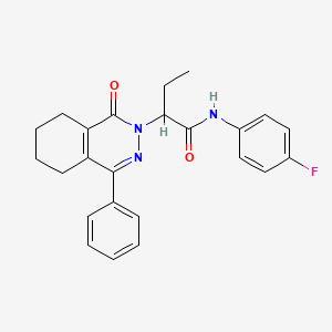molecular formula C24H24FN3O2 B11375176 N-(4-fluorophenyl)-2-(1-oxo-4-phenyl-5,6,7,8-tetrahydrophthalazin-2(1H)-yl)butanamide 