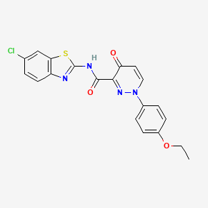 molecular formula C20H15ClN4O3S B11375251 N-(6-chloro-1,3-benzothiazol-2-yl)-1-(4-ethoxyphenyl)-4-oxo-1,4-dihydropyridazine-3-carboxamide 