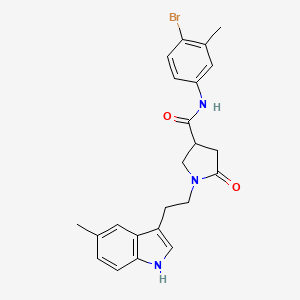 molecular formula C23H24BrN3O2 B11375380 N-(4-bromo-3-methylphenyl)-1-[2-(5-methyl-1H-indol-3-yl)ethyl]-5-oxopyrrolidine-3-carboxamide 