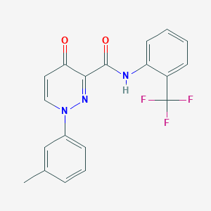 molecular formula C19H14F3N3O2 B11375413 1-(3-methylphenyl)-4-oxo-N-[2-(trifluoromethyl)phenyl]-1,4-dihydropyridazine-3-carboxamide 