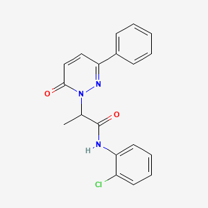 molecular formula C19H16ClN3O2 B11375417 N-(2-chlorophenyl)-2-(6-oxo-3-phenylpyridazin-1(6H)-yl)propanamide 