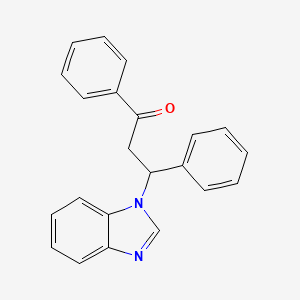 molecular formula C22H18N2O B11375469 3-(1H-benzimidazol-1-yl)-1,3-diphenylpropan-1-one 