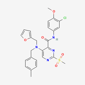 molecular formula C26H25ClN4O5S B11375525 N-(3-chloro-4-methoxyphenyl)-5-[(furan-2-ylmethyl)(4-methylbenzyl)amino]-2-(methylsulfonyl)pyrimidine-4-carboxamide 
