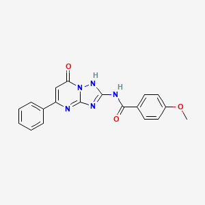 molecular formula C19H15N5O3 B11375558 N-(7-hydroxy-5-phenyl[1,2,4]triazolo[1,5-a]pyrimidin-2-yl)-4-methoxybenzamide 