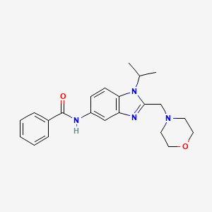 molecular formula C22H26N4O2 B11375805 N-[2-(morpholin-4-ylmethyl)-1-(propan-2-yl)-1H-benzimidazol-5-yl]benzamide 
