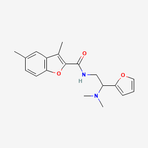 molecular formula C19H22N2O3 B11375903 N-[2-(dimethylamino)-2-(furan-2-yl)ethyl]-3,5-dimethyl-1-benzofuran-2-carboxamide 
