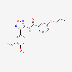 molecular formula C20H21N3O5 B11375986 N-[4-(3,4-dimethoxyphenyl)-1,2,5-oxadiazol-3-yl]-3-propoxybenzamide 
