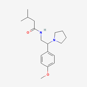 molecular formula C18H28N2O2 B11376042 N-[2-(4-methoxyphenyl)-2-(pyrrolidin-1-yl)ethyl]-3-methylbutanamide 