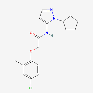 molecular formula C17H20ClN3O2 B11376049 2-(4-chloro-2-methylphenoxy)-N-(1-cyclopentyl-1H-pyrazol-5-yl)acetamide 