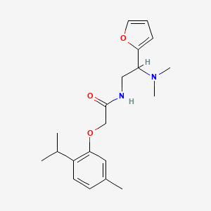 molecular formula C20H28N2O3 B11376195 N-[2-(dimethylamino)-2-(furan-2-yl)ethyl]-2-[5-methyl-2-(propan-2-yl)phenoxy]acetamide 