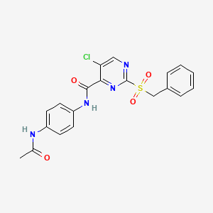 molecular formula C20H17ClN4O4S B11376207 N-(4-acetamidophenyl)-2-benzylsulfonyl-5-chloropyrimidine-4-carboxamide 