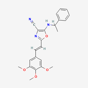molecular formula C23H23N3O4 B11376313 5-[(1-phenylethyl)amino]-2-[(E)-2-(3,4,5-trimethoxyphenyl)ethenyl]-1,3-oxazole-4-carbonitrile 