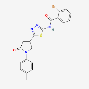 molecular formula C20H17BrN4O2S B11376500 2-bromo-N-{5-[1-(4-methylphenyl)-5-oxopyrrolidin-3-yl]-1,3,4-thiadiazol-2-yl}benzamide 