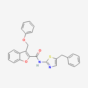 molecular formula C26H20N2O3S B11376504 N-(5-benzyl-1,3-thiazol-2-yl)-3-(phenoxymethyl)-1-benzofuran-2-carboxamide 