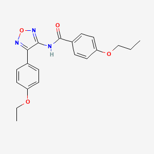 molecular formula C20H21N3O4 B11376545 N-[4-(4-ethoxyphenyl)-1,2,5-oxadiazol-3-yl]-4-propoxybenzamide 