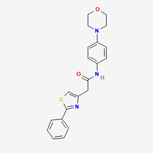 molecular formula C21H21N3O2S B11376547 N-(4-morpholinophenyl)-2-(2-phenylthiazol-4-yl)acetamide 