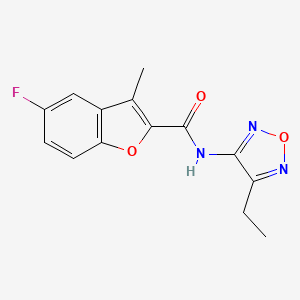 molecular formula C14H12FN3O3 B11376797 N-(4-ethyl-1,2,5-oxadiazol-3-yl)-5-fluoro-3-methyl-1-benzofuran-2-carboxamide CAS No. 880784-15-6