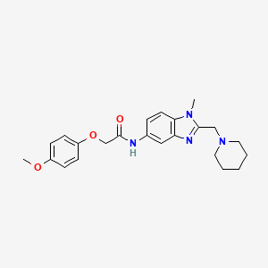molecular formula C23H28N4O3 B11376806 2-(4-methoxyphenoxy)-N-[1-methyl-2-(piperidin-1-ylmethyl)-1H-benzimidazol-5-yl]acetamide 