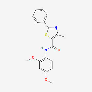 molecular formula C19H18N2O3S B11376870 N-(2,4-dimethoxyphenyl)-4-methyl-2-phenyl-1,3-thiazole-5-carboxamide 