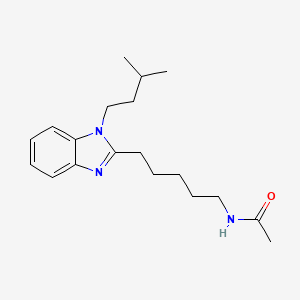molecular formula C19H29N3O B11376930 N-{5-[1-(3-methylbutyl)-1H-benzimidazol-2-yl]pentyl}acetamide 
