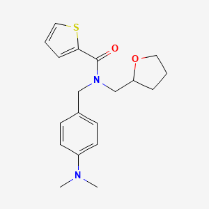 molecular formula C19H24N2O2S B11377190 N-[4-(dimethylamino)benzyl]-N-(tetrahydrofuran-2-ylmethyl)thiophene-2-carboxamide 