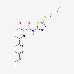 molecular formula C19H21N5O3S2 B11377233 N-[5-(butylsulfanyl)-1,3,4-thiadiazol-2-yl]-1-(4-ethoxyphenyl)-4-oxo-1,4-dihydropyridazine-3-carboxamide 