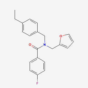 molecular formula C21H20FNO2 B11377312 N-(4-ethylbenzyl)-4-fluoro-N-(furan-2-ylmethyl)benzamide 
