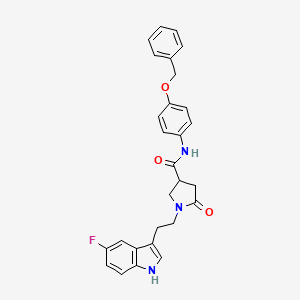 molecular formula C28H26FN3O3 B11377328 N-[4-(benzyloxy)phenyl]-1-[2-(5-fluoro-1H-indol-3-yl)ethyl]-5-oxopyrrolidine-3-carboxamide 