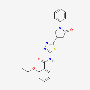 molecular formula C21H20N4O3S B11377504 2-ethoxy-N-[5-(5-oxo-1-phenylpyrrolidin-3-yl)-1,3,4-thiadiazol-2-yl]benzamide 