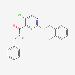 molecular formula C20H18ClN3OS B11377538 N-benzyl-5-chloro-2-[(2-methylbenzyl)sulfanyl]pyrimidine-4-carboxamide 