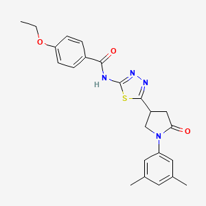 molecular formula C23H24N4O3S B11377541 N-{5-[1-(3,5-dimethylphenyl)-5-oxopyrrolidin-3-yl]-1,3,4-thiadiazol-2-yl}-4-ethoxybenzamide 