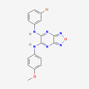 molecular formula C17H13BrN6O2 B11377555 N-(3-bromophenyl)-N'-(4-methoxyphenyl)[1,2,5]oxadiazolo[3,4-b]pyrazine-5,6-diamine 