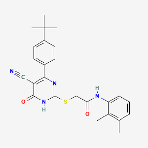 molecular formula C25H26N4O2S B11377751 2-{[4-(4-tert-butylphenyl)-5-cyano-6-oxo-1,6-dihydropyrimidin-2-yl]sulfanyl}-N-(2,3-dimethylphenyl)acetamide 