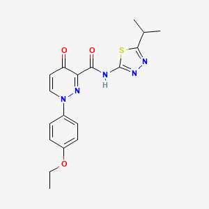 molecular formula C18H19N5O3S B11377778 1-(4-ethoxyphenyl)-4-oxo-N-[5-(propan-2-yl)-1,3,4-thiadiazol-2-yl]-1,4-dihydropyridazine-3-carboxamide 