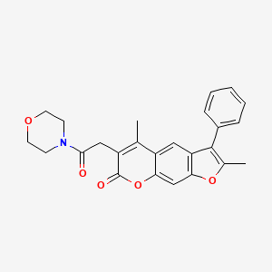 molecular formula C25H23NO5 B11377816 2,5-dimethyl-6-[2-(morpholin-4-yl)-2-oxoethyl]-3-phenyl-7H-furo[3,2-g]chromen-7-one 