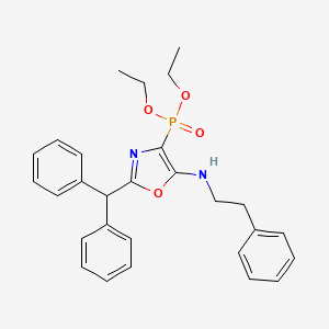 molecular formula C28H31N2O4P B11377868 Diethyl [2-(diphenylmethyl)-5-[(2-phenylethyl)amino]-1,3-oxazol-4-YL]phosphonate 
