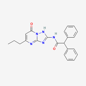 molecular formula C22H21N5O2 B11377898 N-(7-hydroxy-5-propyl[1,2,4]triazolo[1,5-a]pyrimidin-2-yl)-2,2-diphenylacetamide 