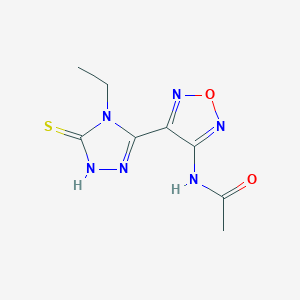 molecular formula C8H10N6O2S B11378123 N-[4-(4-ethyl-5-sulfanyl-4H-1,2,4-triazol-3-yl)-1,2,5-oxadiazol-3-yl]acetamide 