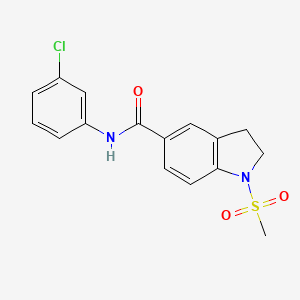 molecular formula C16H15ClN2O3S B11378487 N-(3-chlorophenyl)-1-(methylsulfonyl)-2,3-dihydro-1H-indole-5-carboxamide 