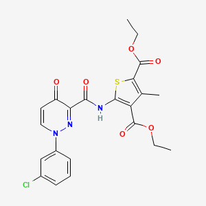 molecular formula C22H20ClN3O6S B11379071 Diethyl 5-({[1-(3-chlorophenyl)-4-oxo-1,4-dihydropyridazin-3-yl]carbonyl}amino)-3-methylthiophene-2,4-dicarboxylate 