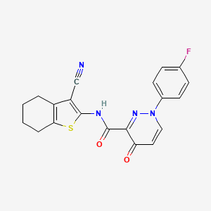 molecular formula C20H15FN4O2S B11379413 N-(3-cyano-4,5,6,7-tetrahydro-1-benzothiophen-2-yl)-1-(4-fluorophenyl)-4-oxo-1,4-dihydropyridazine-3-carboxamide 