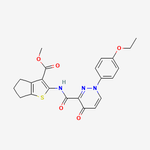 molecular formula C22H21N3O5S B11379448 methyl 2-({[1-(4-ethoxyphenyl)-4-oxo-1,4-dihydropyridazin-3-yl]carbonyl}amino)-5,6-dihydro-4H-cyclopenta[b]thiophene-3-carboxylate 