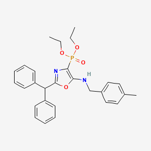 molecular formula C28H31N2O4P B11379624 Diethyl {2-(diphenylmethyl)-5-[(4-methylbenzyl)amino]-1,3-oxazol-4-yl}phosphonate 